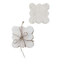 Scalloped Travertine Coasters, Set of 4