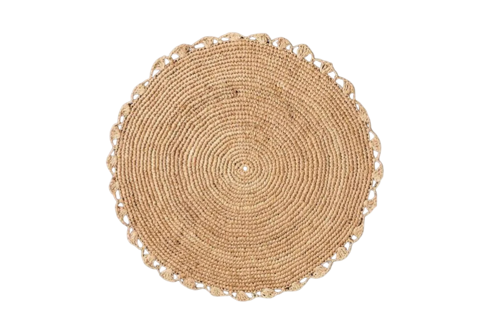Handmade Raffia Woven Placemat  – Round Table Mats for Kitchen Dining Table Top Rug Mats & Dinner Table Mates