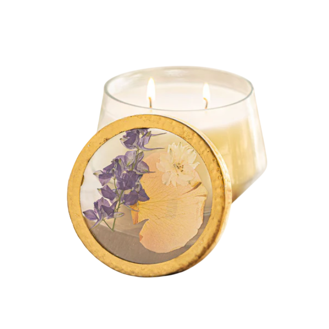 Signature Pressed Floral Candle - Vanilla Rain