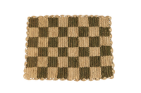 Green checked Placemat, Rectangular raffia tabletop