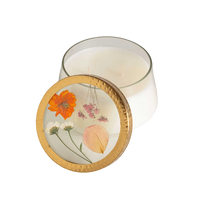 Apricot Rose Large Pressed Floral Candle
