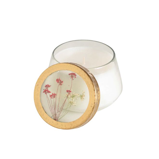 Spicy Apple Medium Pressed Floral Candle