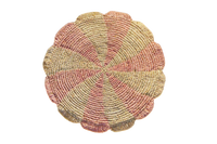Pinwheel Pink Placemat, raffia tabletop