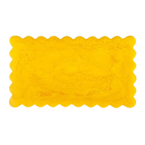 Hand-Poured Resin Scallop Rectangle Cheese Board - Mustard