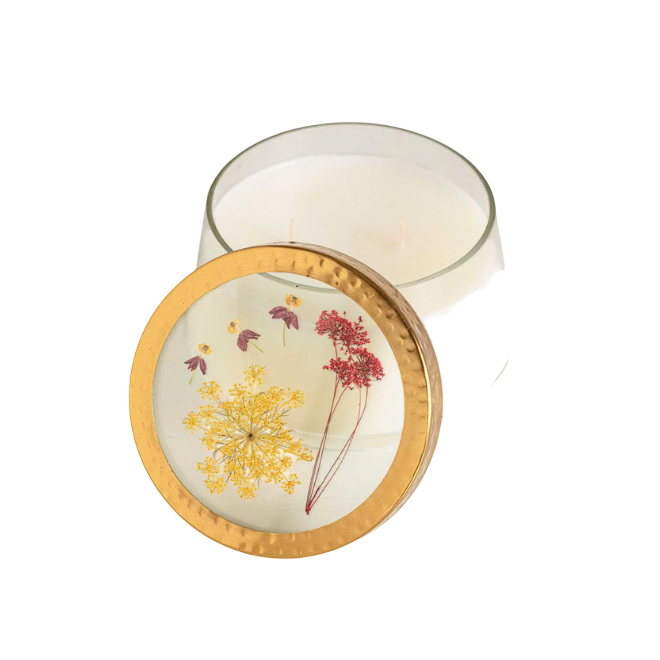 Spicy Apple Large Pressed Floral Candle