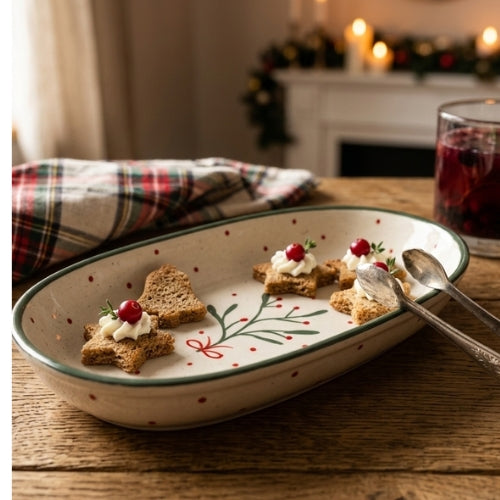 White Handmade Ceramic Serving Bowl (Set of 2)