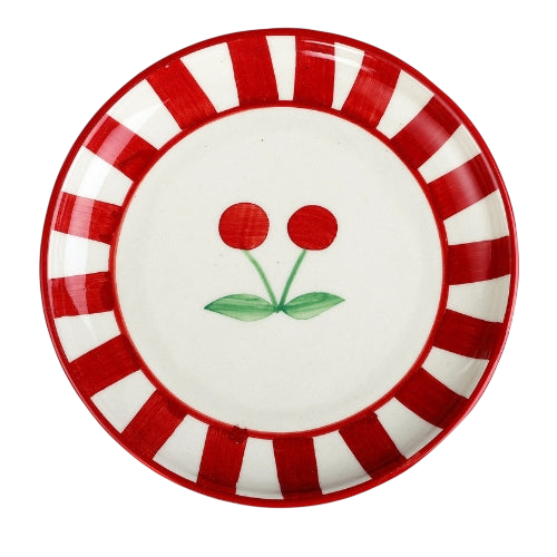 Ceramic Cherry Dessert Plate (Set of 2)