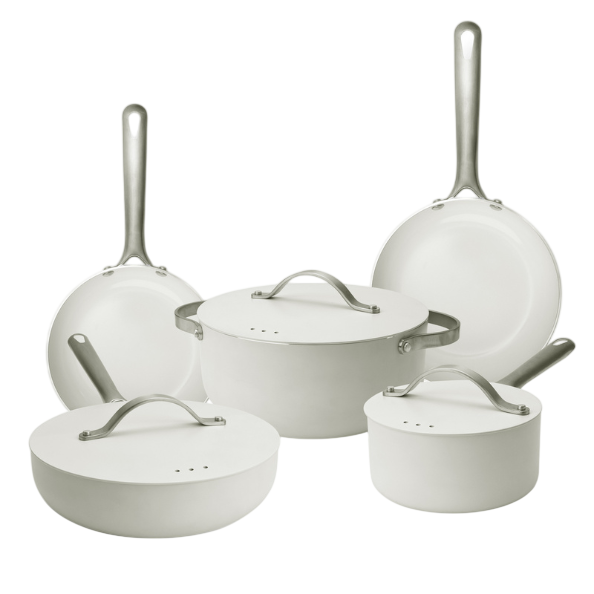 Mobi 8-Piece Ceramic Cookware Set | Cannoli Cream