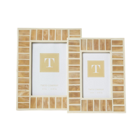 Alabaster Styled Inlaid Photo Frames (Set of 2)