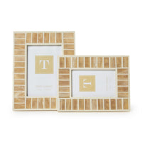 Alabaster Styled Inlaid Photo Frames (Set of 2)