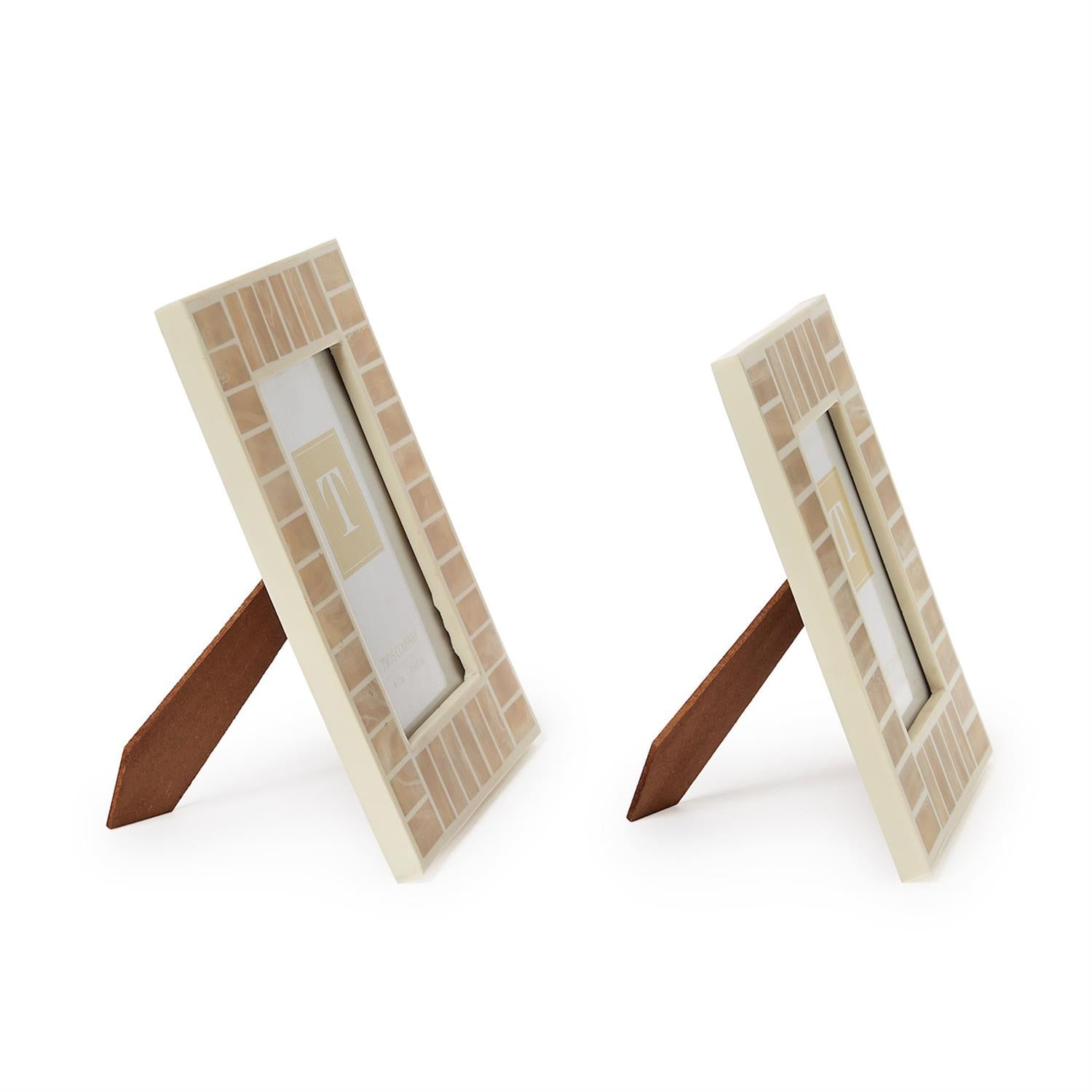Alabaster Styled Inlaid Photo Frames (Set of 2)