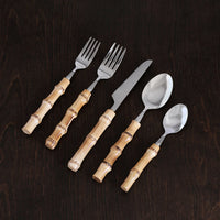 Vida Bamboo Stainless Flatware (Set of 5)