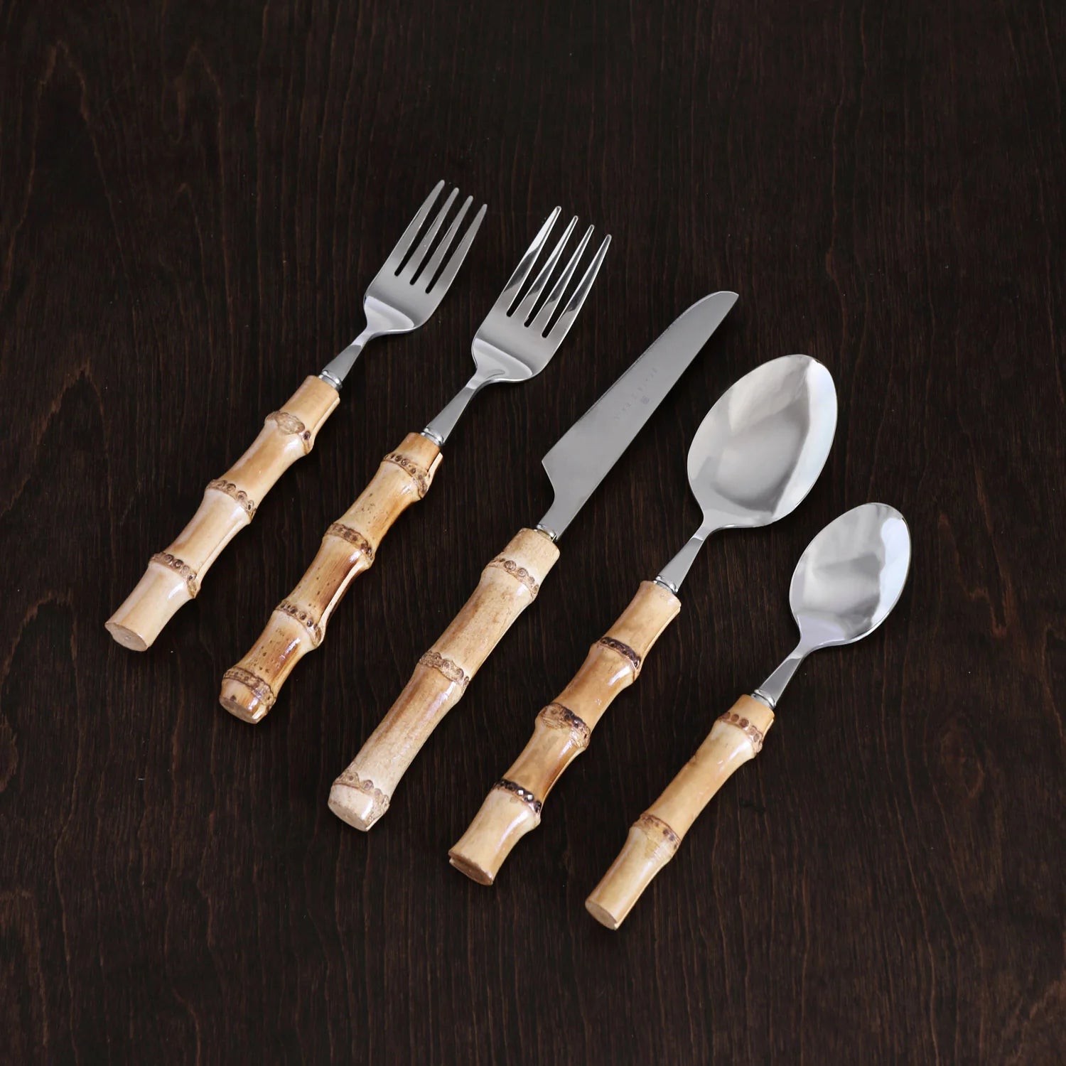 Vida Bamboo Stainless Flatware (Set of 5)