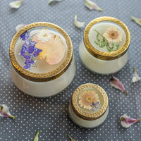 Petite Pressed Floral Candle - Vanilla Rain
