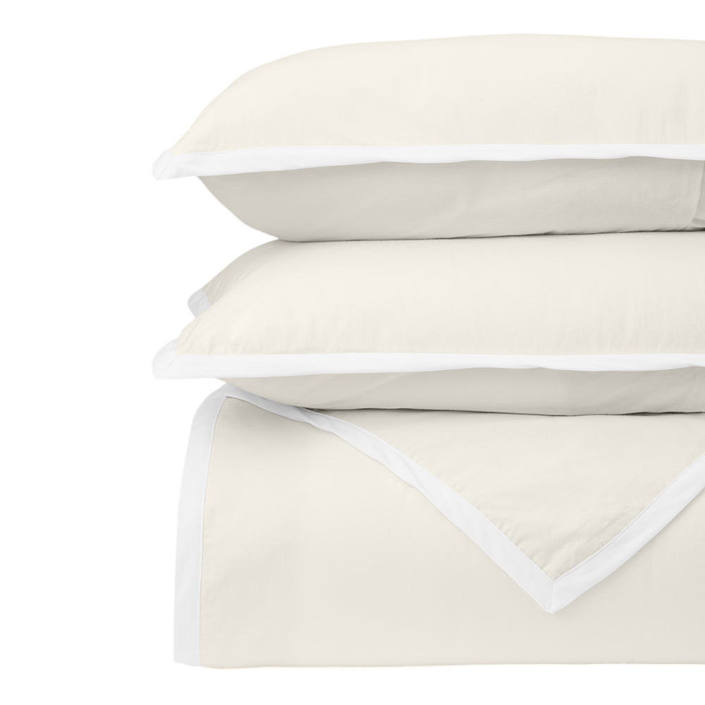 Essential Piping Duvet Cover & Sham Bundle