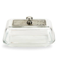 Vintage Glass Covered Butter Dish