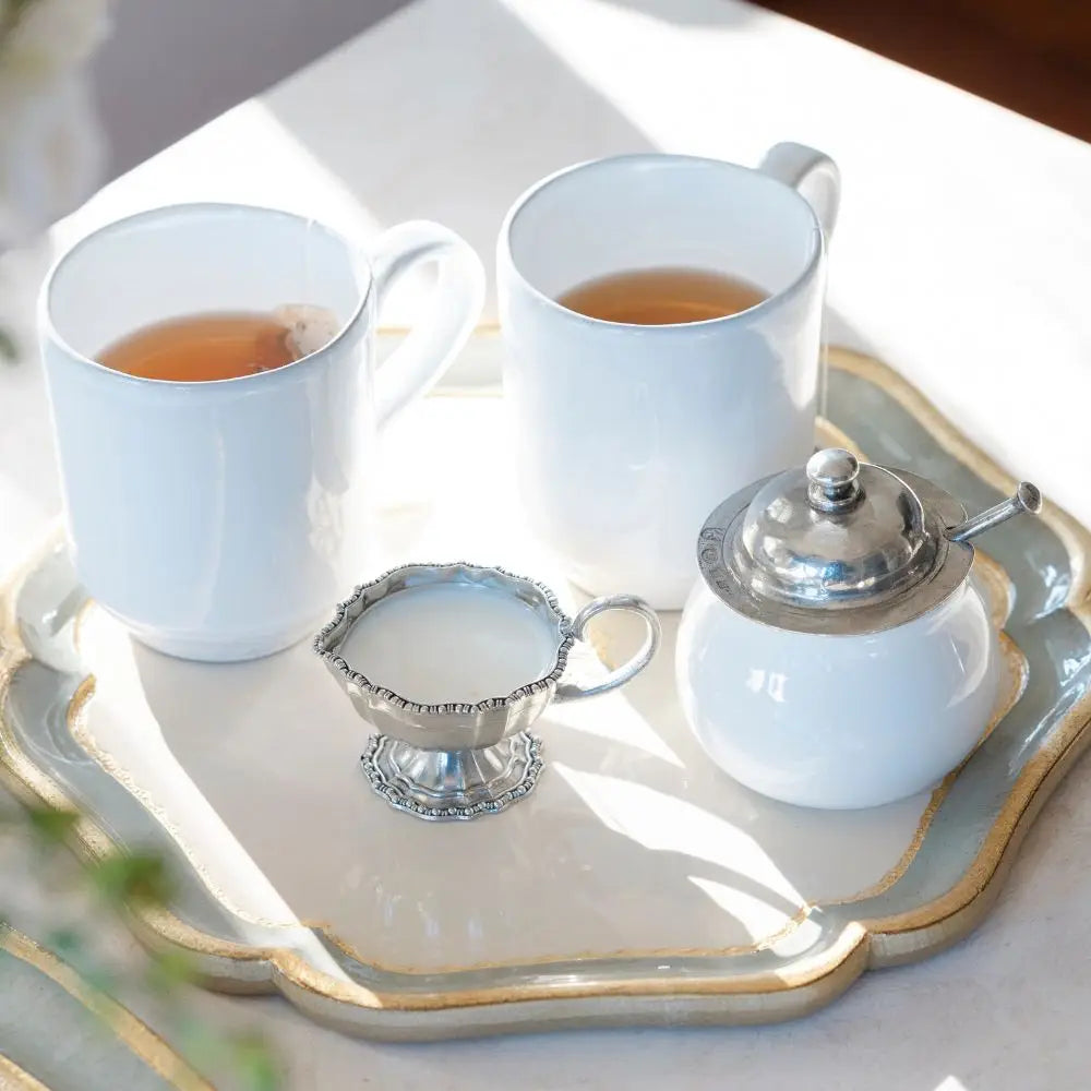 Vintage Beaded Pewter Piccolo Creamer