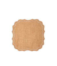 Scalloped Raffia Placemats, White