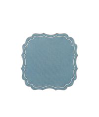 Scalloped Linen Placemats, Solesmes / Ivory