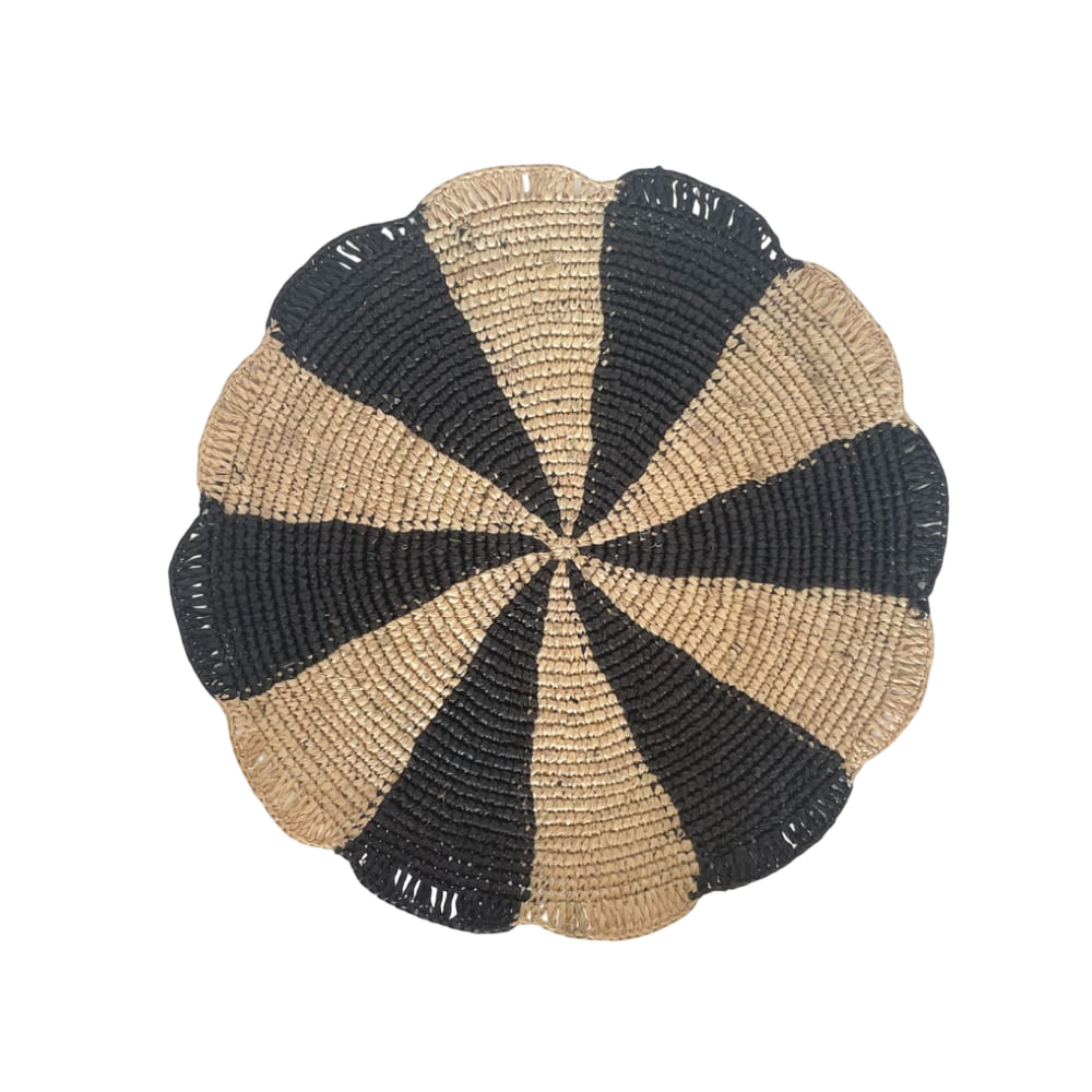 Paris Placemat, woven raffia tabletop