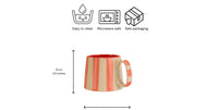 Ceramic Stripe Coffee Cup - Pink (Set of 2)