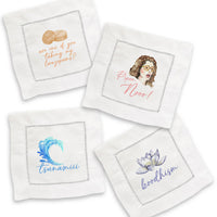 White Lotus Cocktail Napkin Set