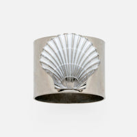 Painted Shell Napkin Rings - White (Set of 2)
