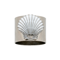Painted Shell Napkin Rings - White (Set of 2)