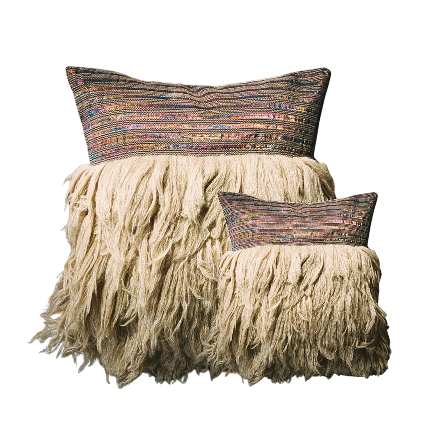 Wugo Throw Pillow - Mystic Black Holograph/Andes Sand