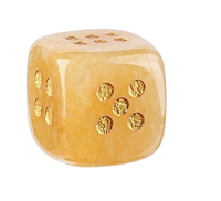 Dice - 15mm Natural Jade Laser Engraved Cube Dice with Rounded Edges Semi-Precious Stone (Set of 2)