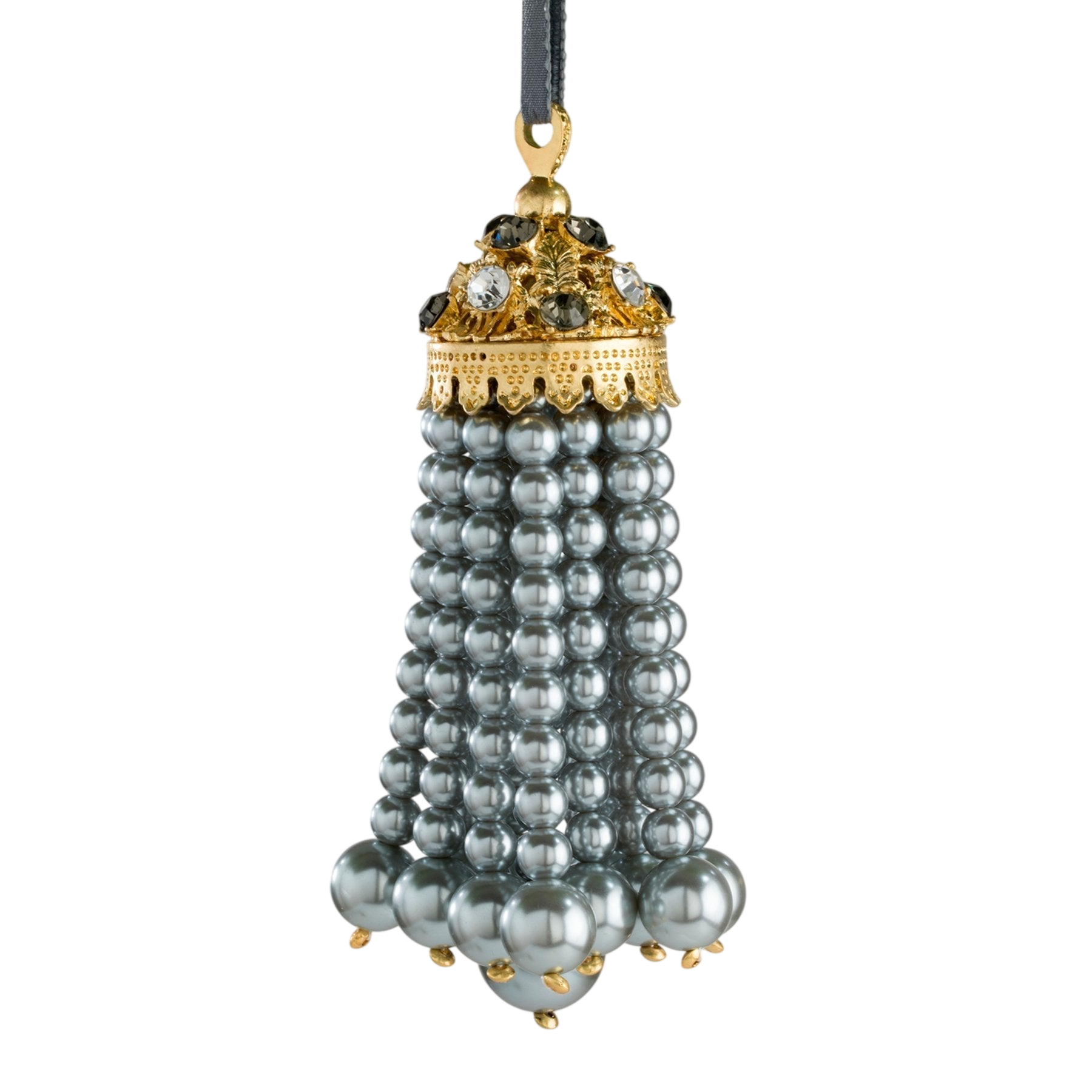 Hanging Pearl Tassel - Grey