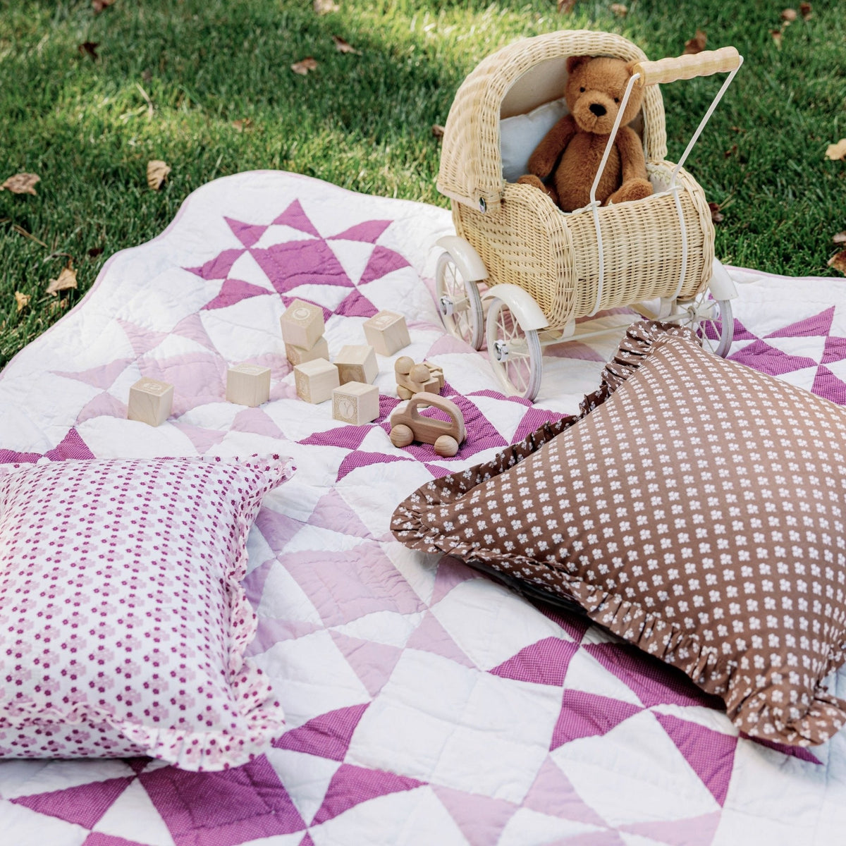 Abigail Pink Ruffled Lumbar Pillow