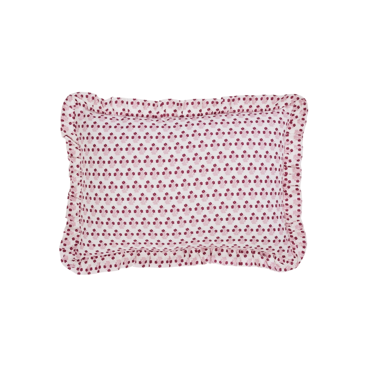 Abigail Pink Ruffled Lumbar Pillow