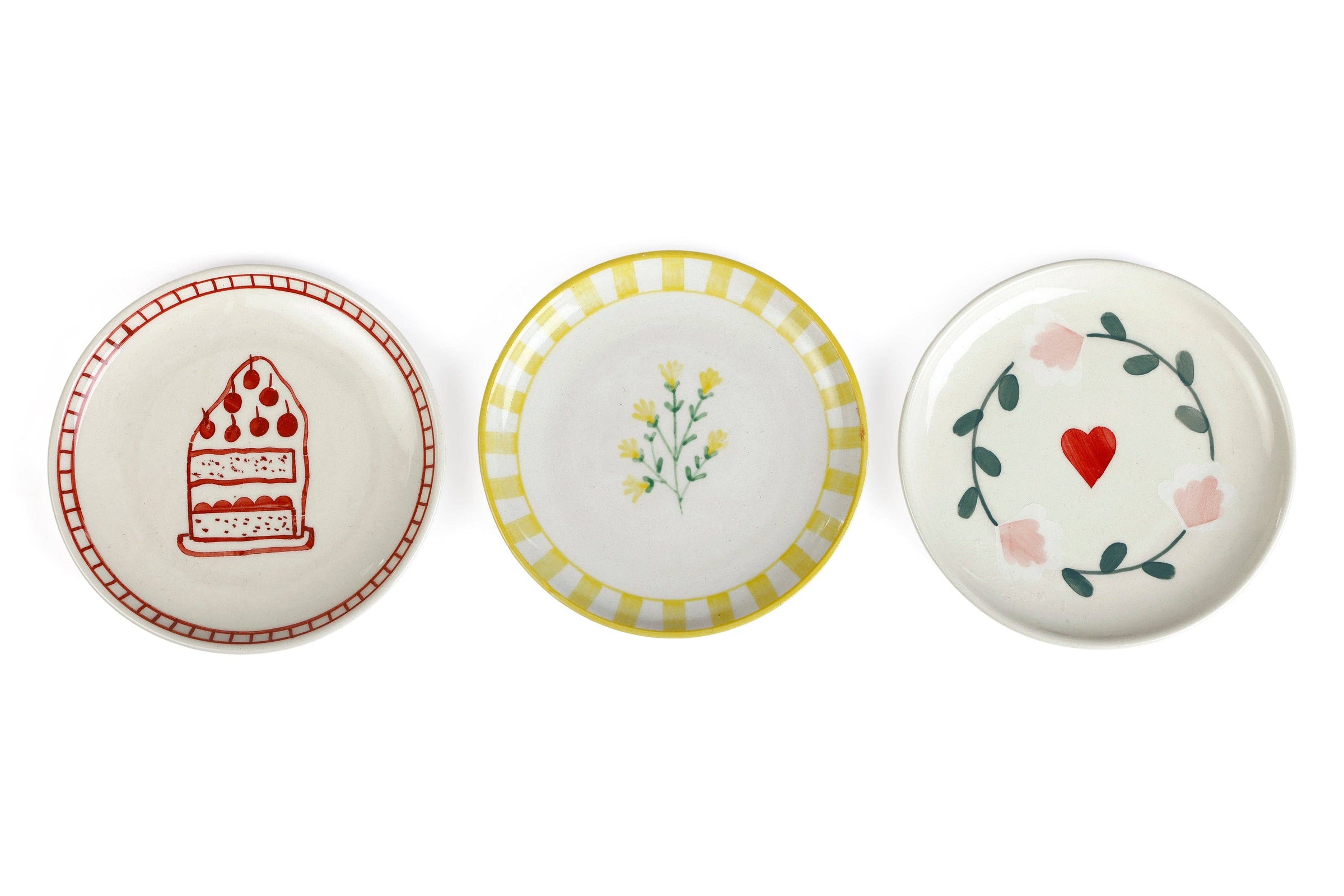 Ceramic Amour Petal Dessert Plates (Set of 2)