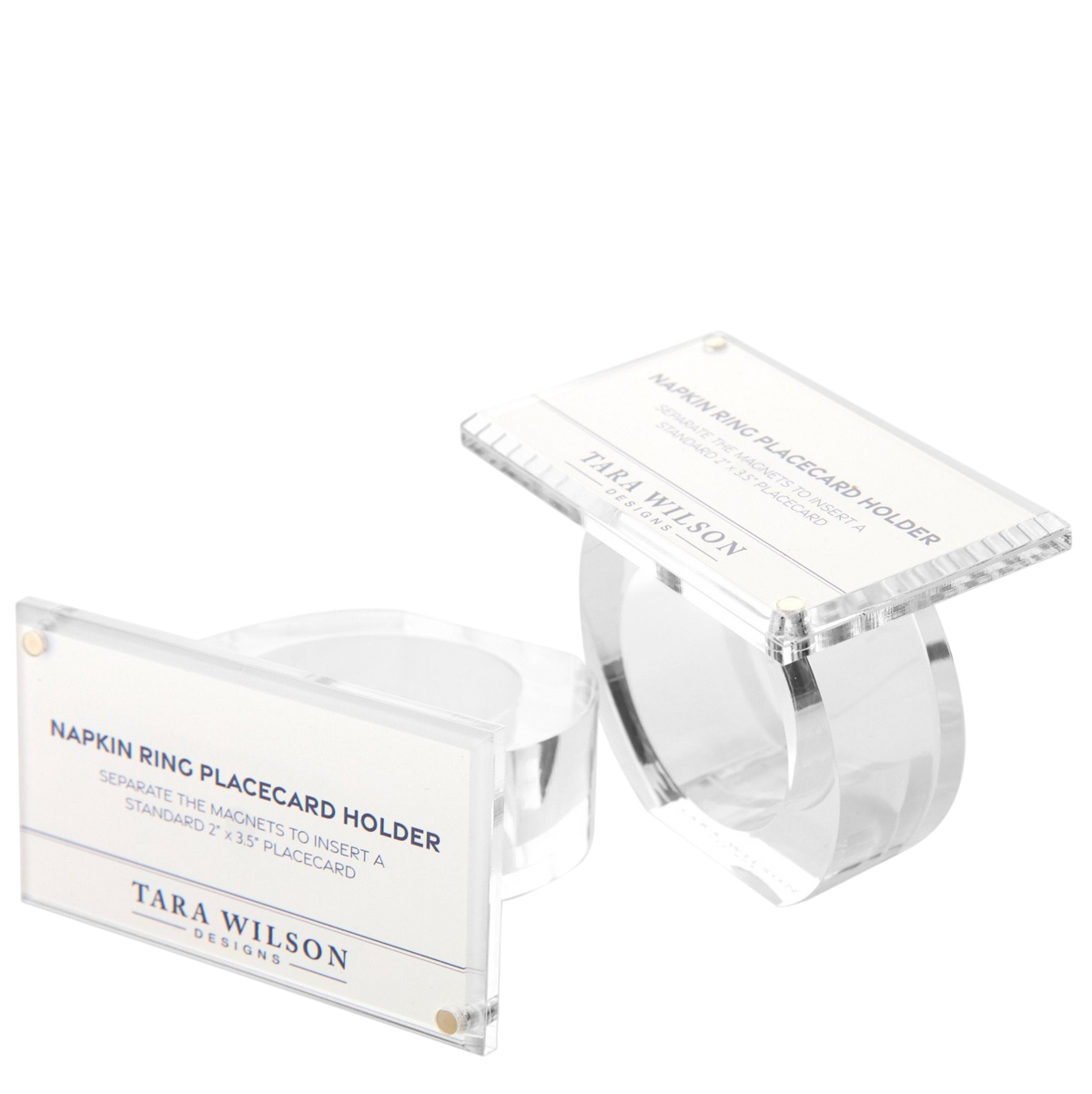 Acrylic Place Card Holder Napkin Ring (Set of 4)