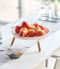 Countertop Pedestal Tray (5" H)  - Steel + Wood
