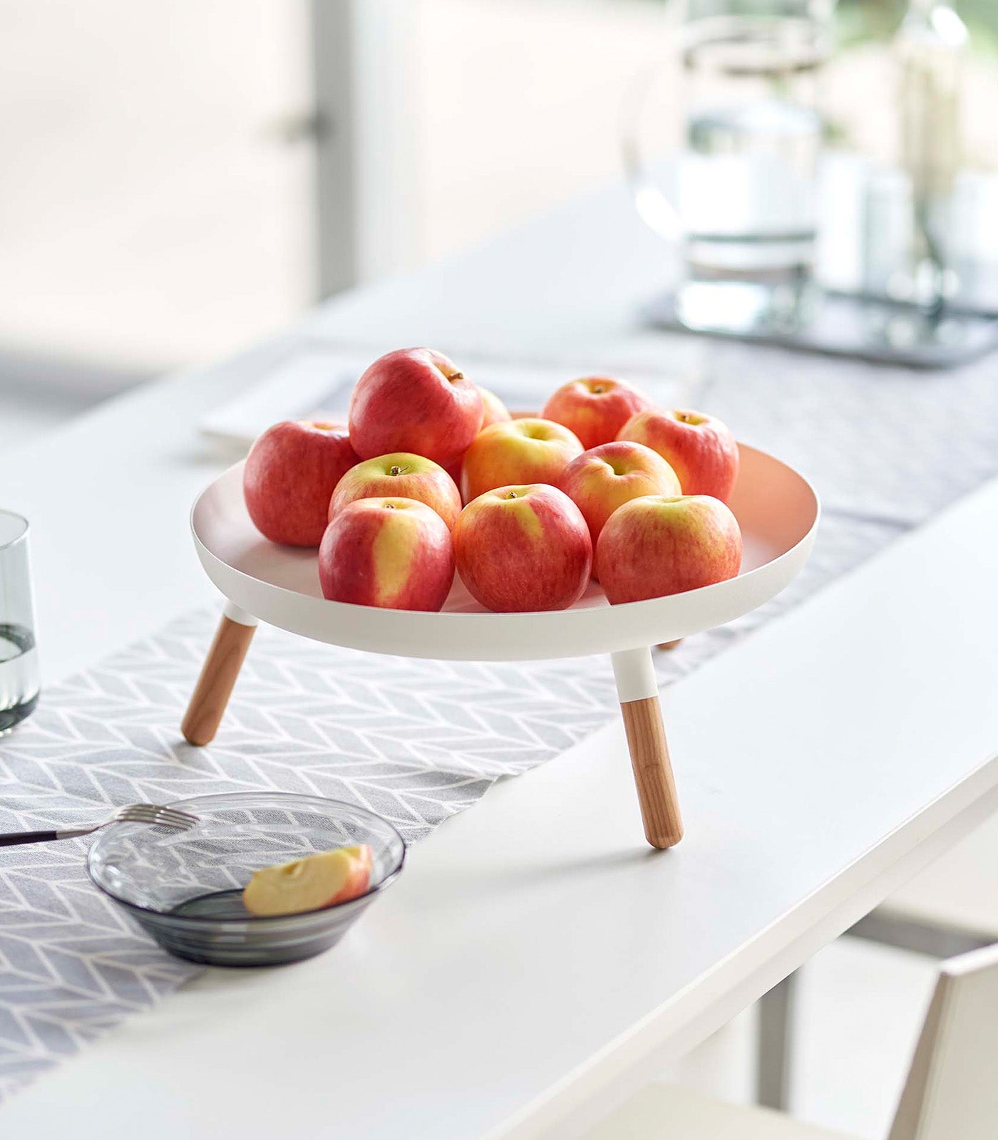 Countertop Pedestal Tray (5" H)  - Steel + Wood