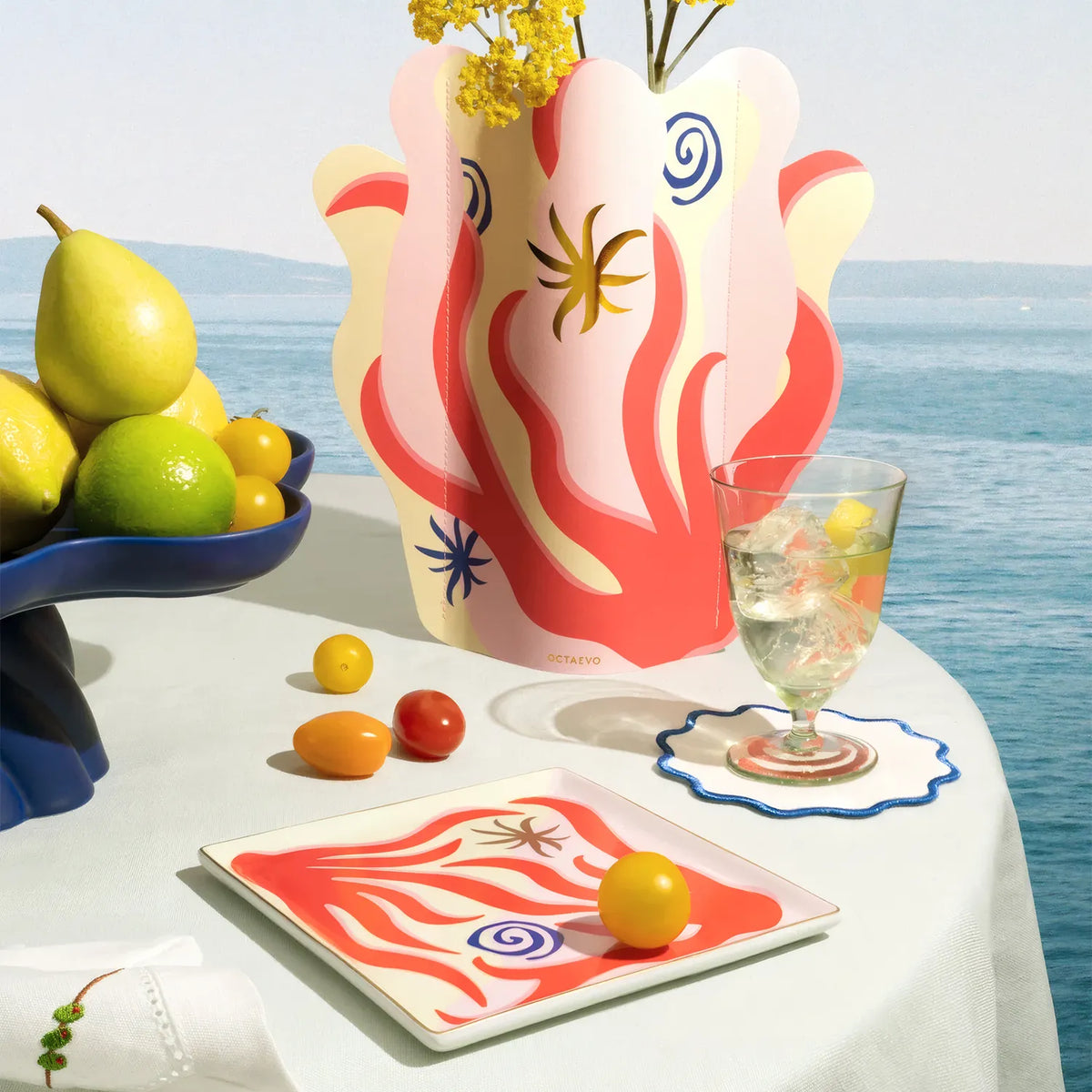 Octaevo Amalfi Ceramic Tray Red
