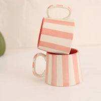 Ceramic Stripe Coffee Cup (Set of 2)