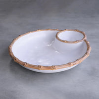 Bamboo Large Chip and Dip Bowl, Melamine