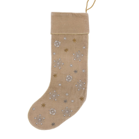 Snowflake Stocking - Taupe (XL)