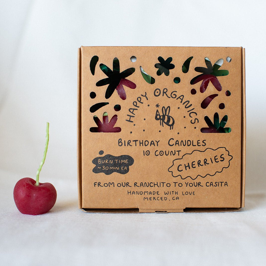 Cherry Beeswax Birthday Candles