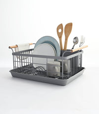 Dish Rack - Steel + Wood