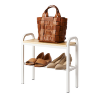 Shoe Organizer & Bench (18" H)  - Steel + Wood