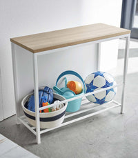Entryway Storage Organizer & Bench (18" H)  - Steel + Wood