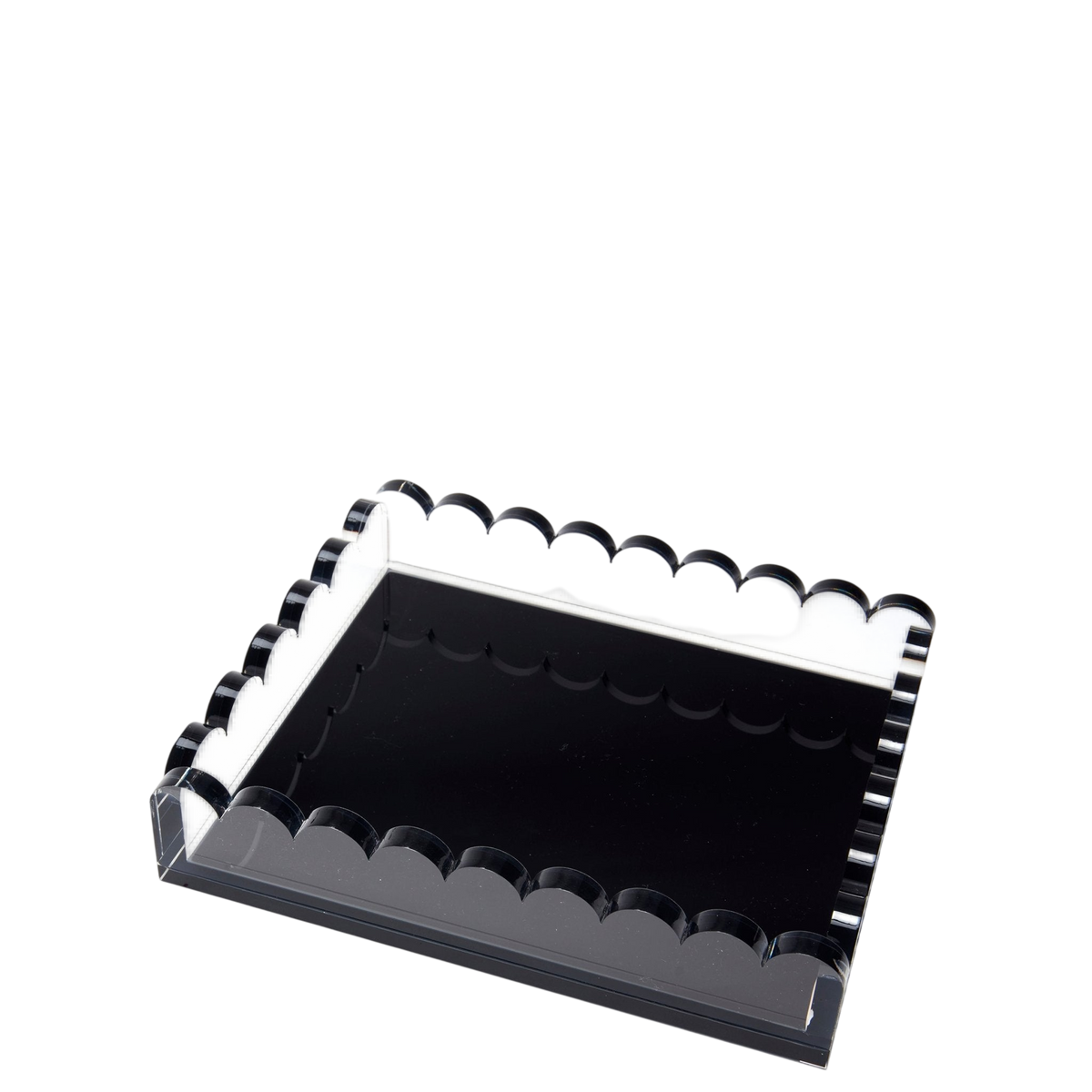 Black Acrylic Scallop Tray