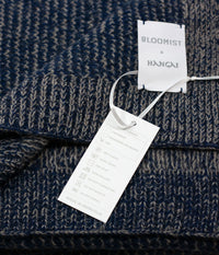 Cobalt and Platinum Yak Down Beehive Knit Throw