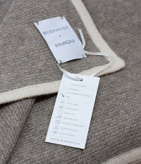 Platinum and White Purl Knit Yak Down Throw