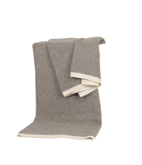 Platinum and White Ribbed Knit Yak Down Throw