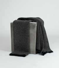 Platinum and Black Yak Down Taiga Throw